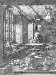 ALBRECHT D�RER
St Jerome in his Study
Engraving
Staatliche Kunsthalle, Karlsruhe 
